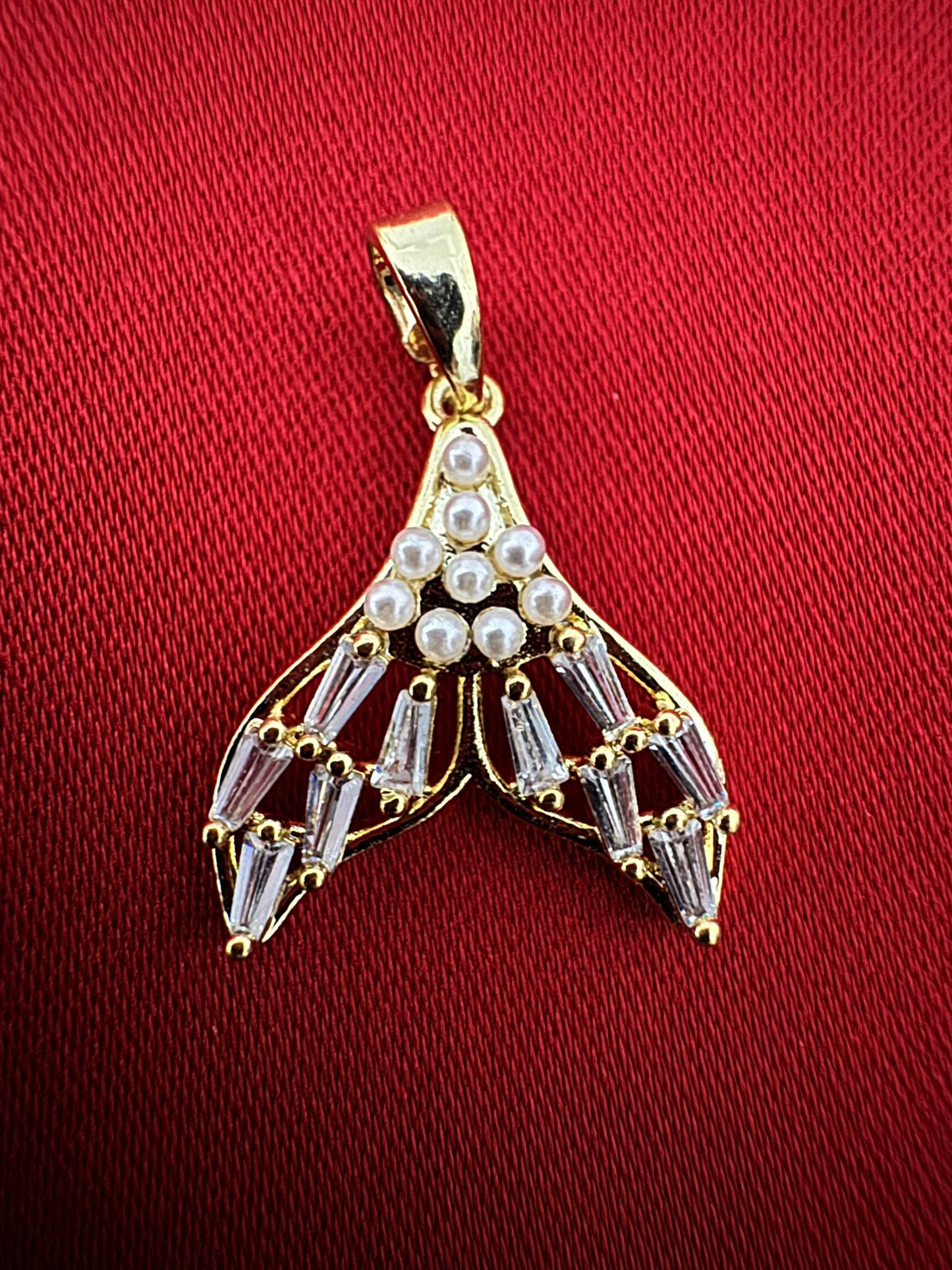 14K Altın Kaplama Deniz Kızı Kuyruğu Kolye Ucu