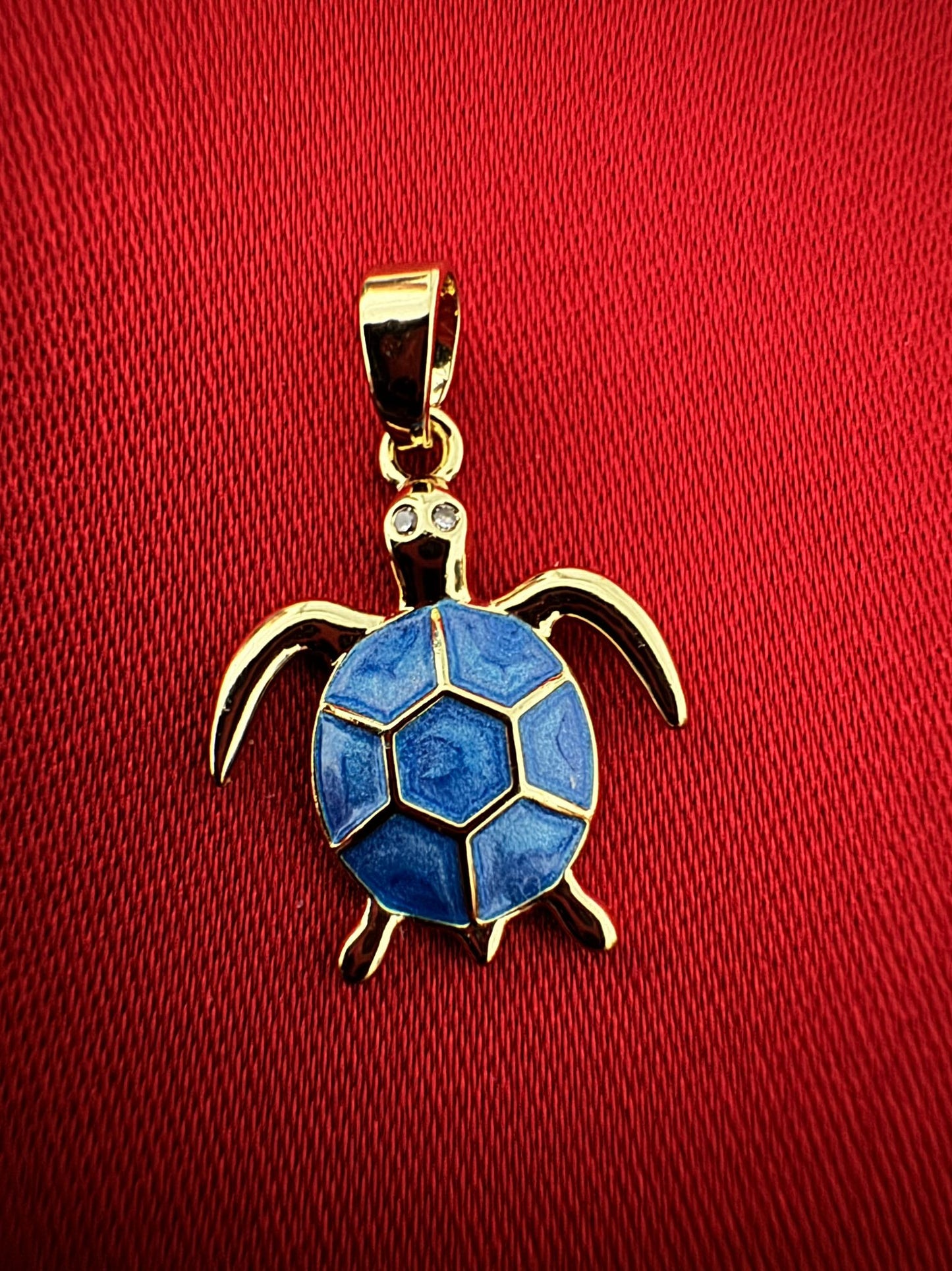 14K Altın Kaplama Kaplumbağa Kolye ucu