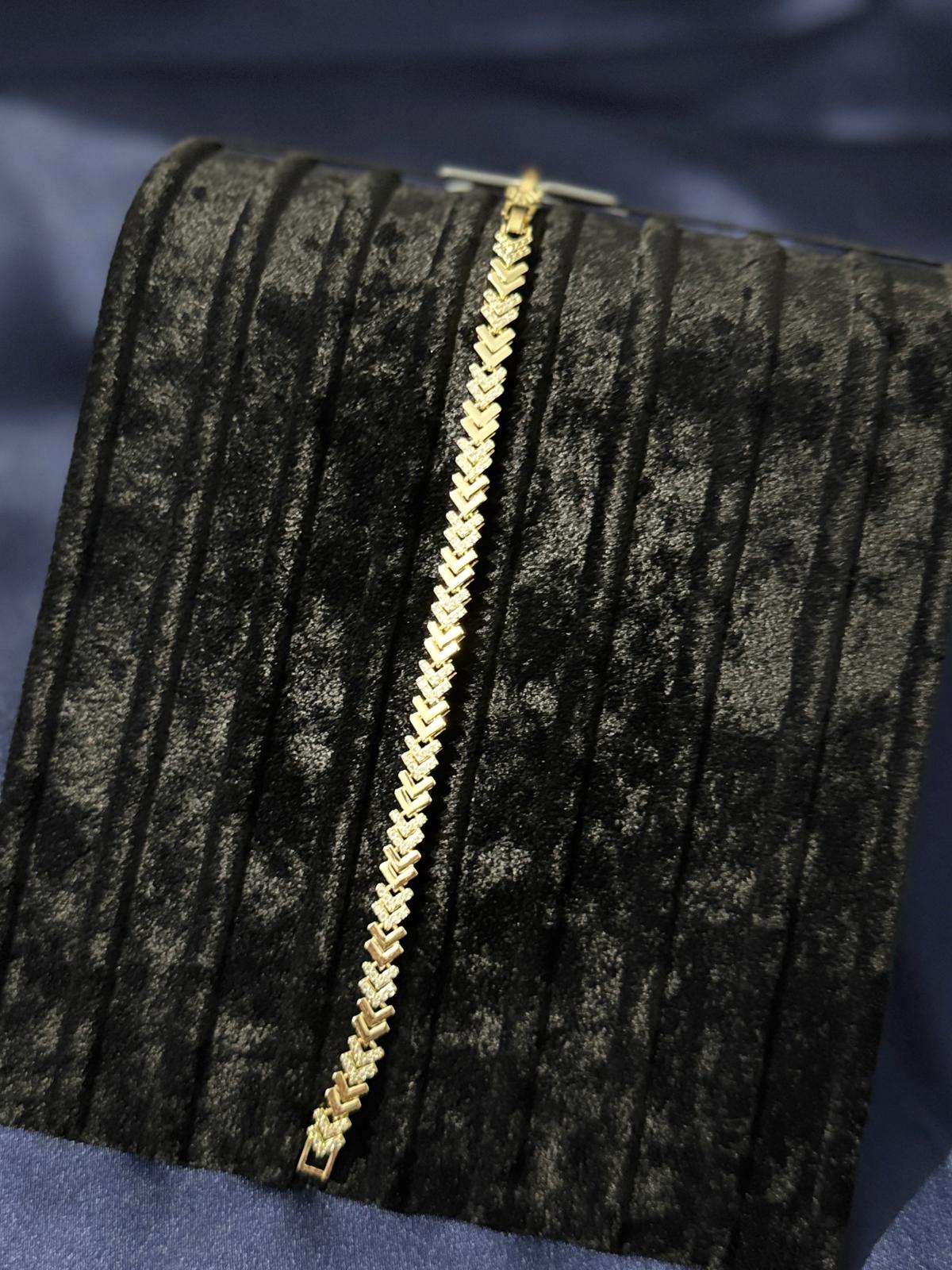 14K Altın Kaplama VIP Chevron Bileklik