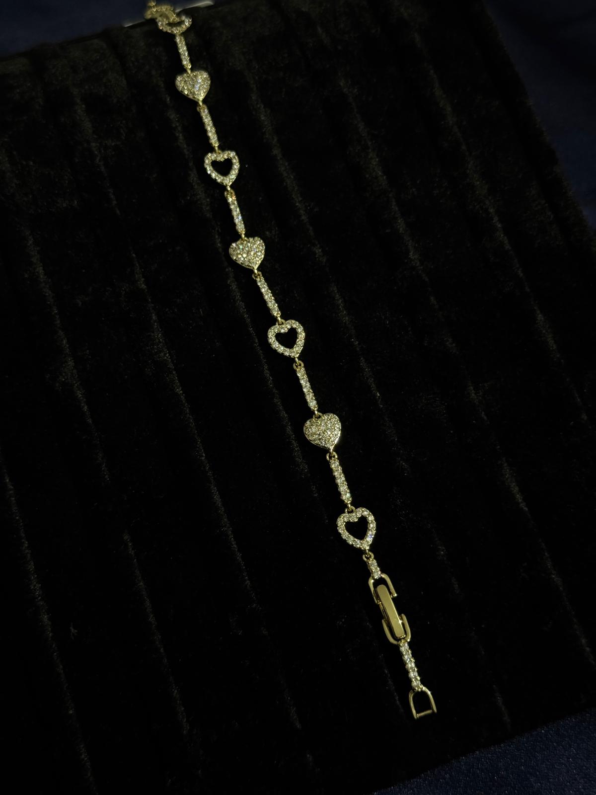 14K Altın Kaplama VIP Kalpli Bileklik