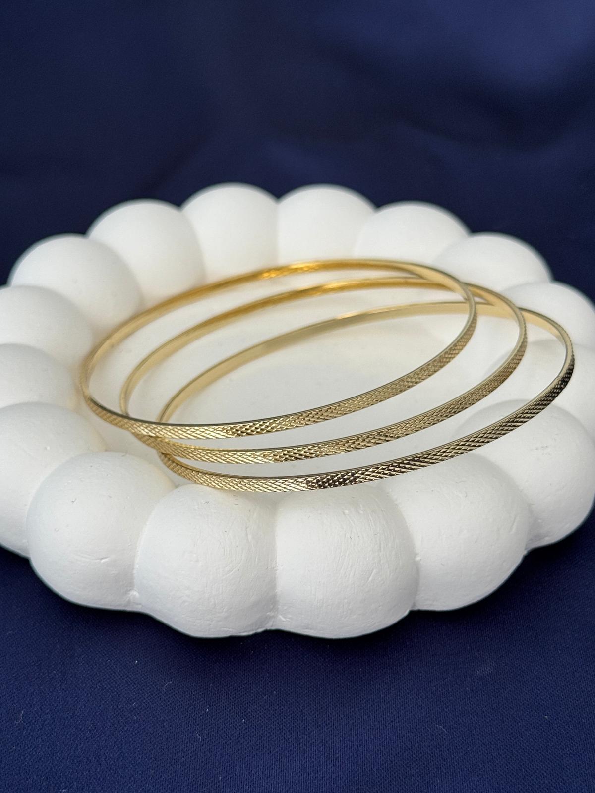 14K Altın Kaplama Ajda Bilezik 3' lü