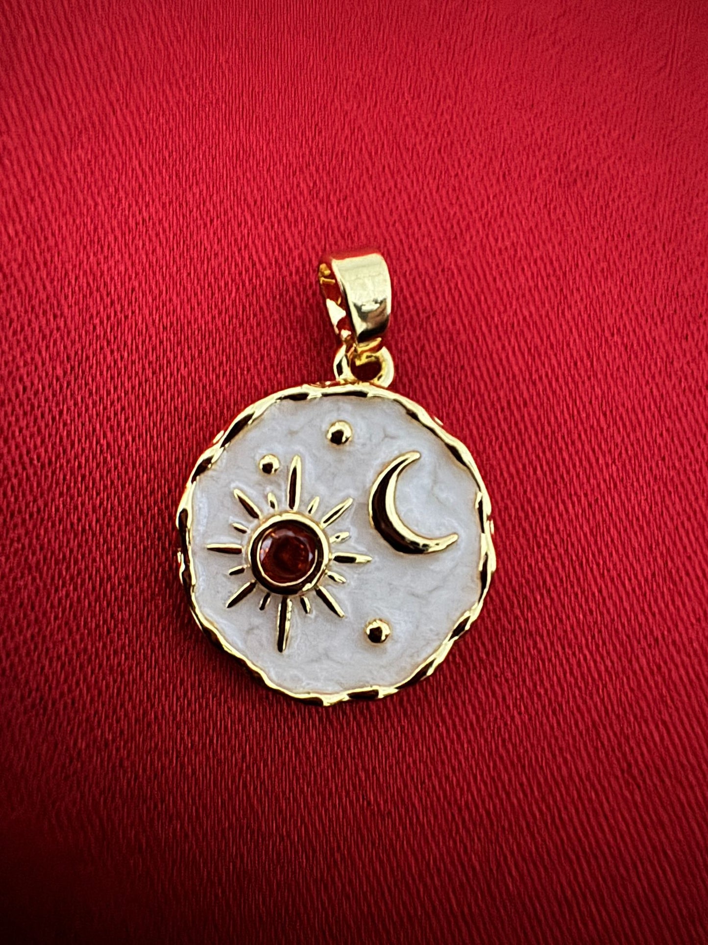 14K Altın Kaplama Güneş-Ay Kolye Ucu