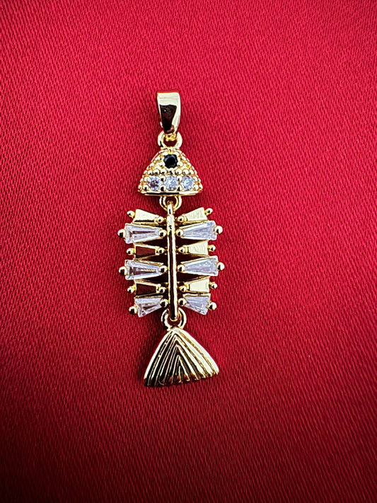 14K Altın Kaplama Balık İskeleti