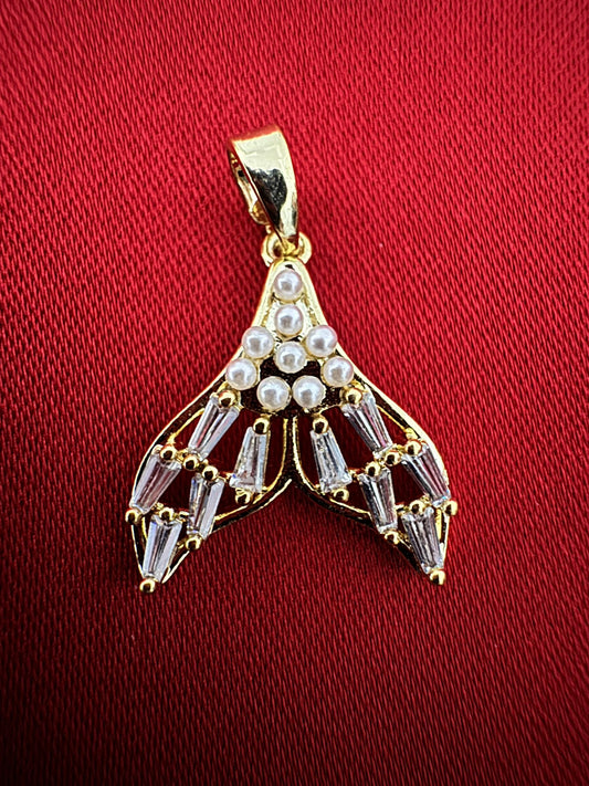 14K Altın Kaplama Deniz Kızı Kuyruğu Kolye Ucu