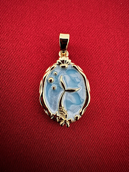 14K Altın Kaplama Balina Kuyruğu Kolye Ucu