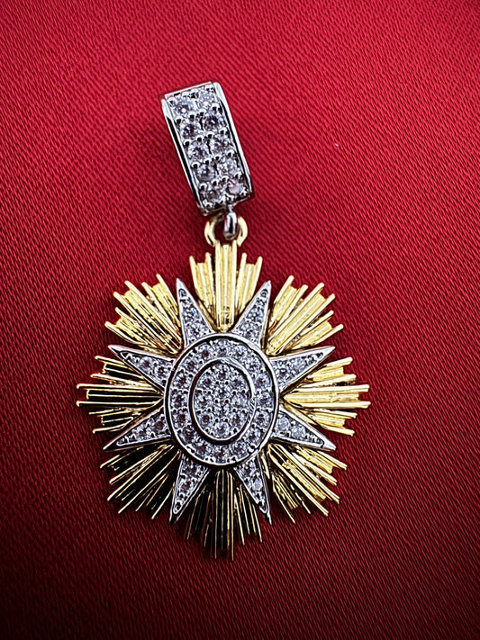 14K Altın Kaplama Güneşin Gücü Simgeli Kolye Ucu