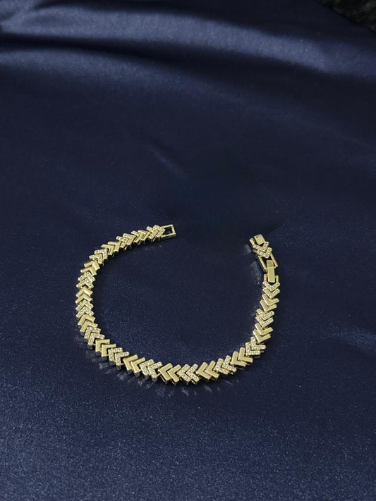 14K Altın Kaplama VIP Chevron Bileklik