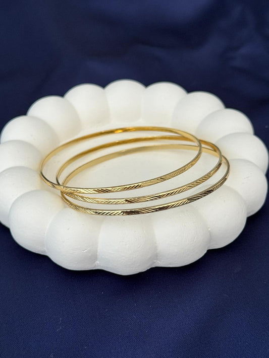 14K Altın Kaplama Ajda Bilezik 3'lü