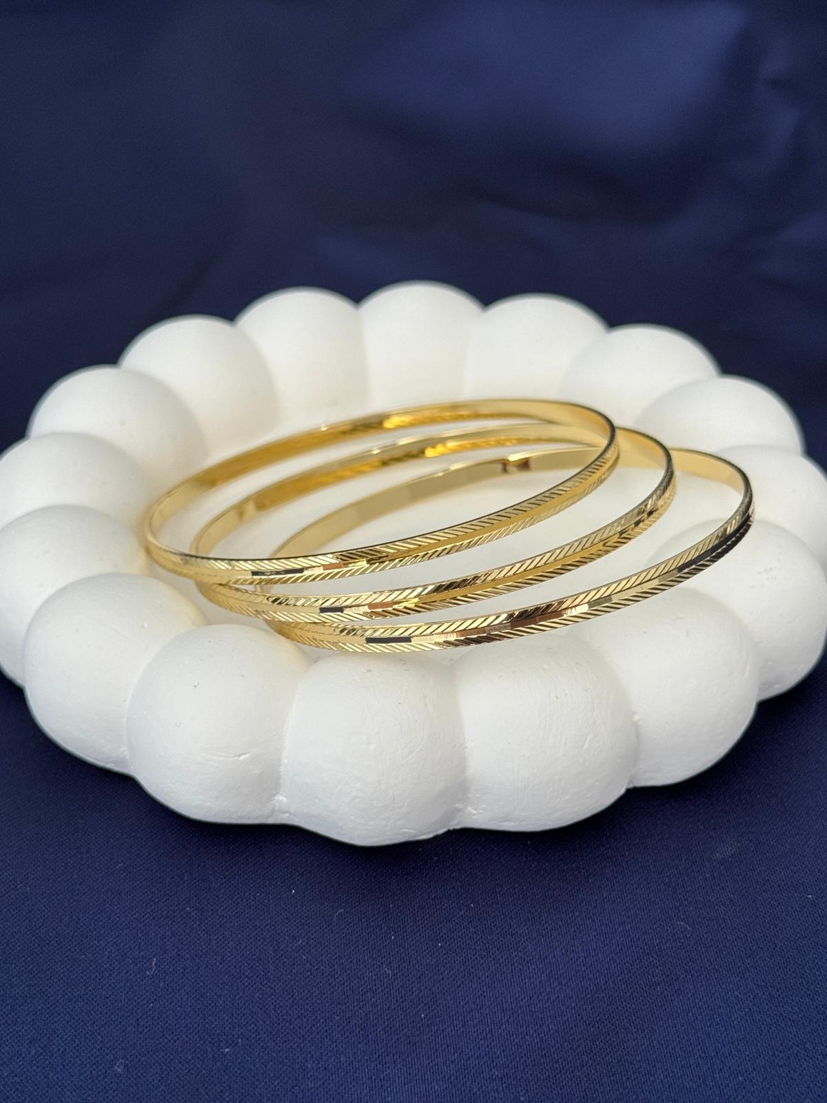 14K Altın Kaplama Ajda Bilezik 3'lü