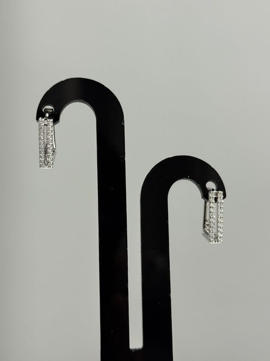 14K Beyaz Altın Kaplama Küpe